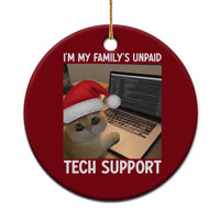 Funny Tech Support Cat Christmas Ceramic Ornament - Wonder Print Shop