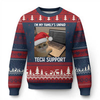 Funny Tech Support Cat Xmas Ugly Christmas Sweater - Wonder Print Shop