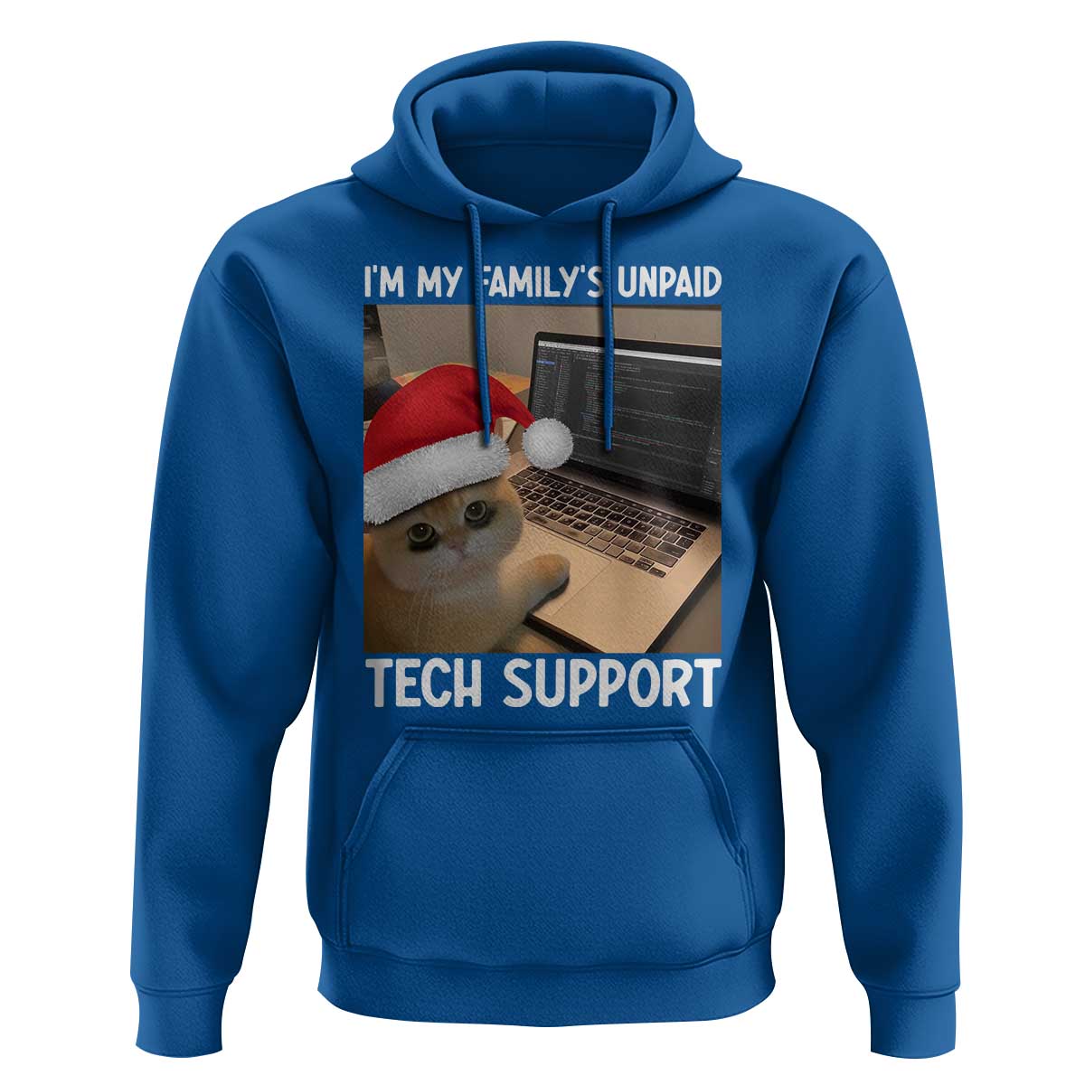 Funny Tech Support Cat Christmas Hoodie - Wonder Print Shop