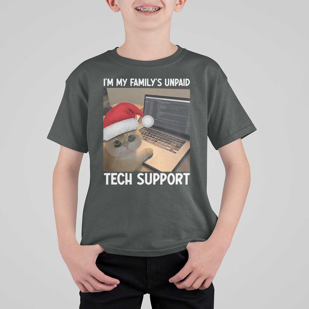 Funny Tech Support Cat Christmas T Shirt For Kid - Wonder Print Shop