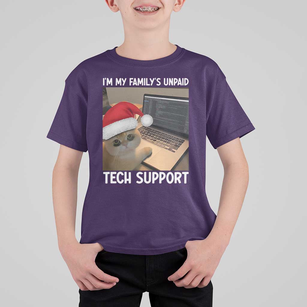 Funny Tech Support Cat Christmas T Shirt For Kid - Wonder Print Shop