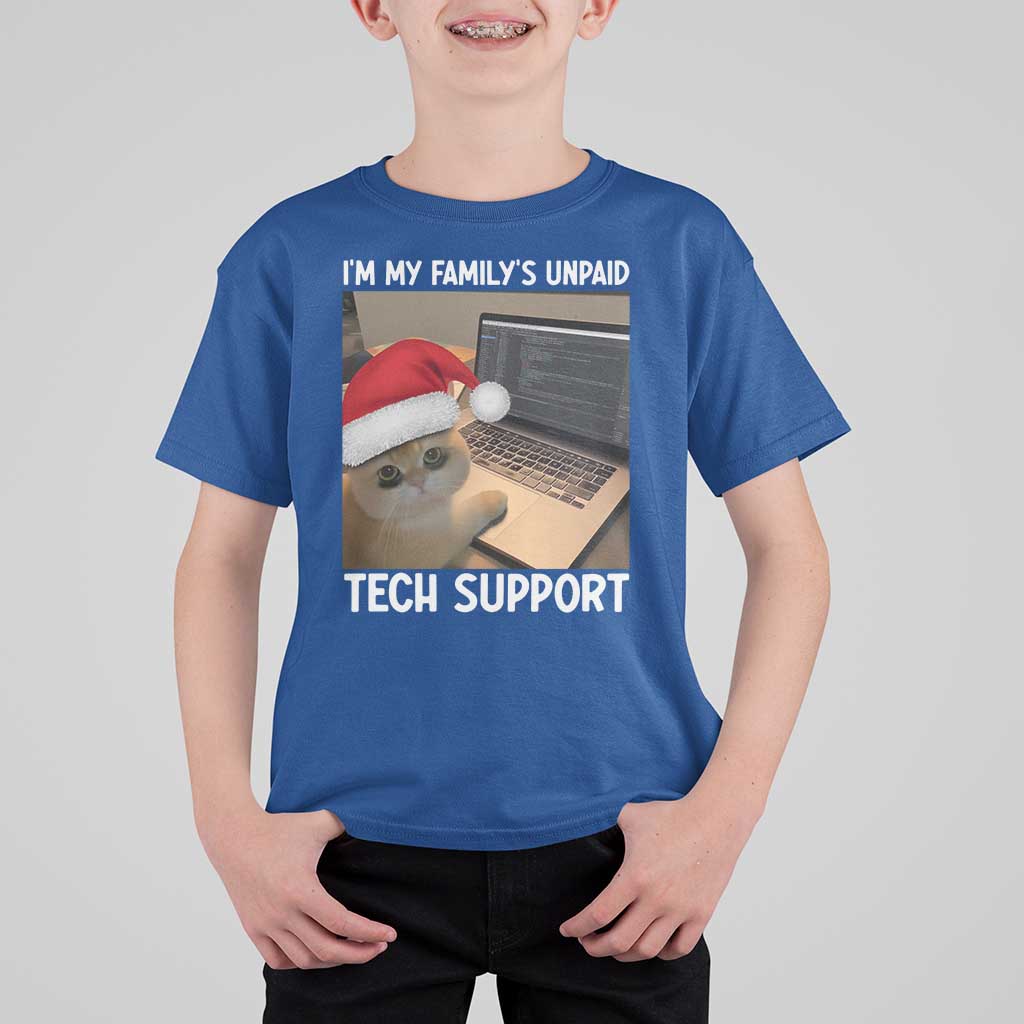 Funny Tech Support Cat Christmas T Shirt For Kid - Wonder Print Shop