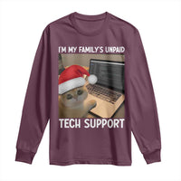 Funny Tech Support Cat Christmas Long Sleeve Shirt - Wonder Print Shop