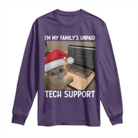 Funny Tech Support Cat Christmas Long Sleeve Shirt - Wonder Print Shop