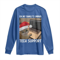 Funny Tech Support Cat Christmas Long Sleeve Shirt - Wonder Print Shop
