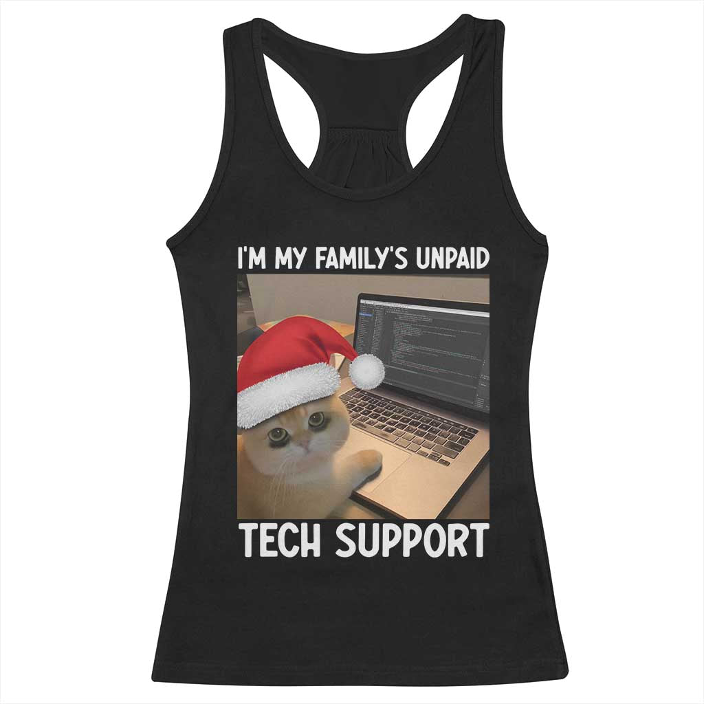 Funny Tech Support Cat Christmas Racerback Tank Top - Wonder Print Shop