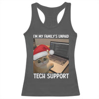 Funny Tech Support Cat Christmas Racerback Tank Top - Wonder Print Shop