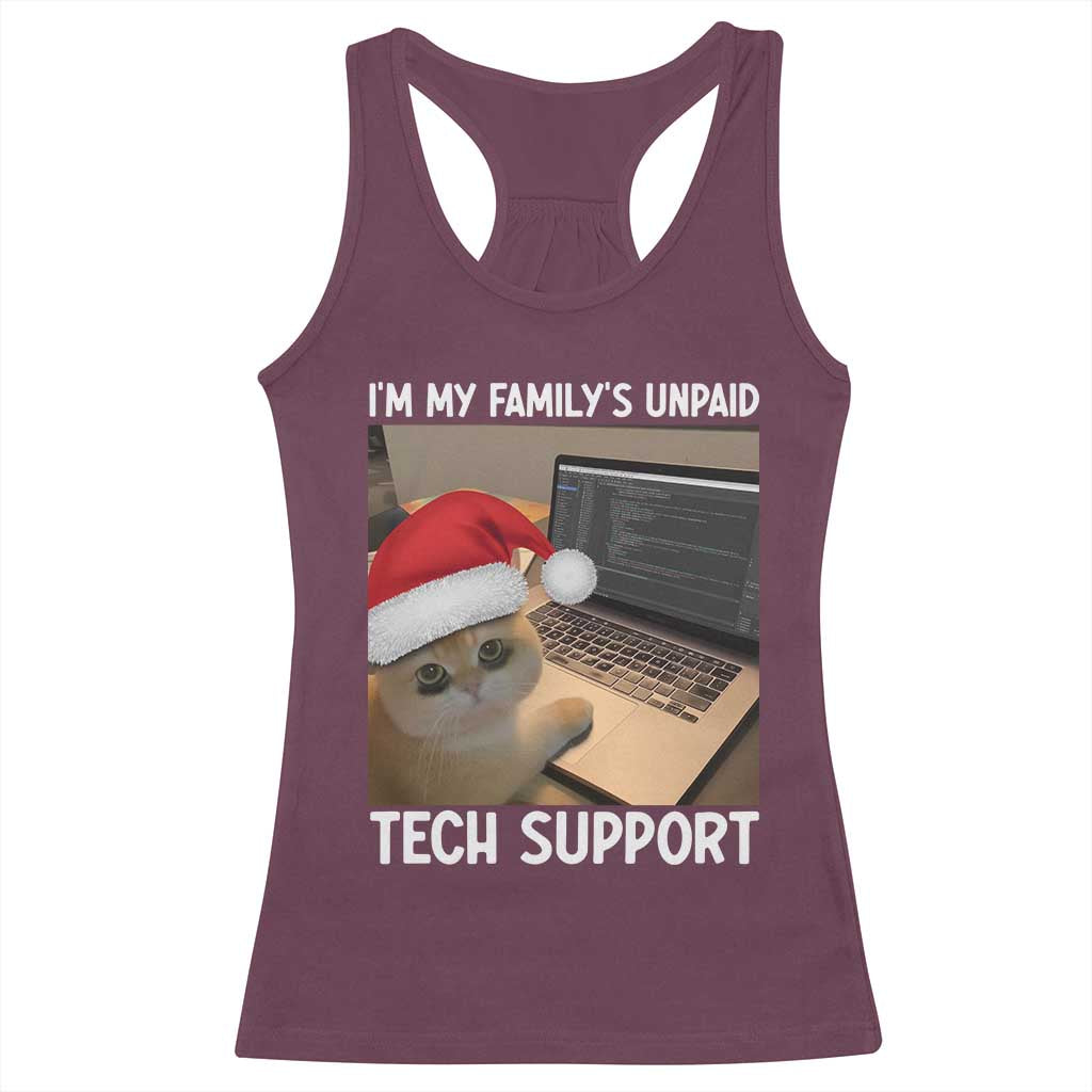 Funny Tech Support Cat Christmas Racerback Tank Top - Wonder Print Shop