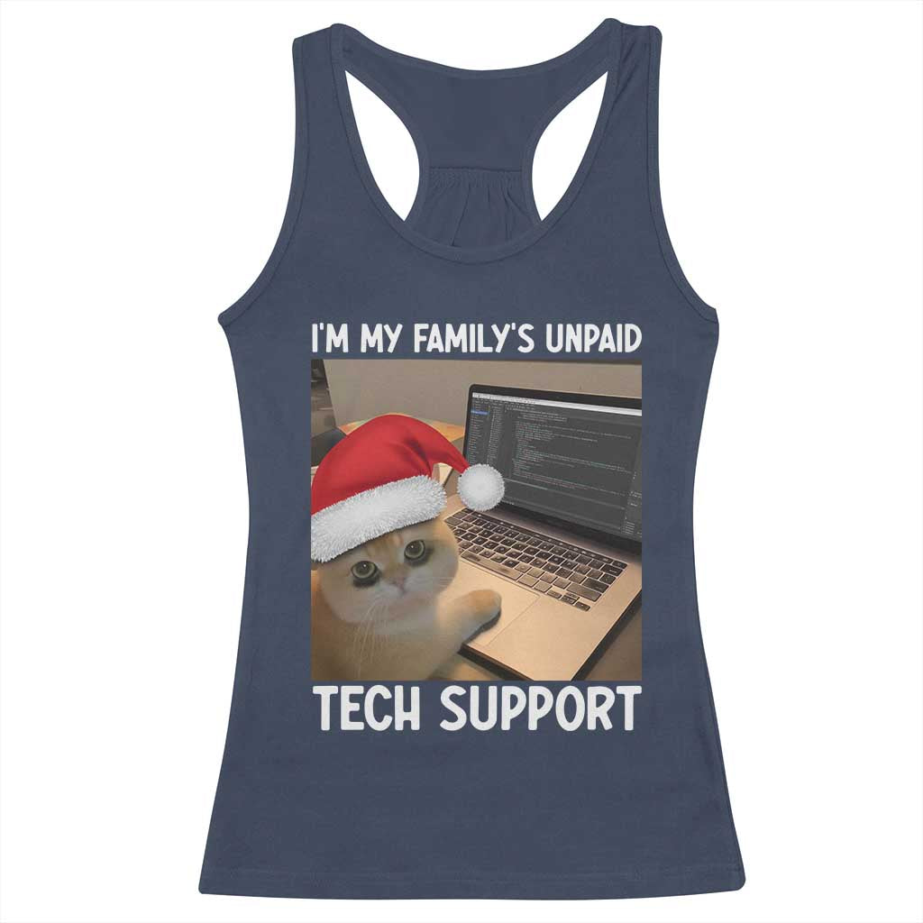 Funny Tech Support Cat Christmas Racerback Tank Top - Wonder Print Shop