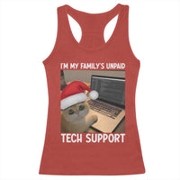 Funny Tech Support Cat Christmas Racerback Tank Top - Wonder Print Shop