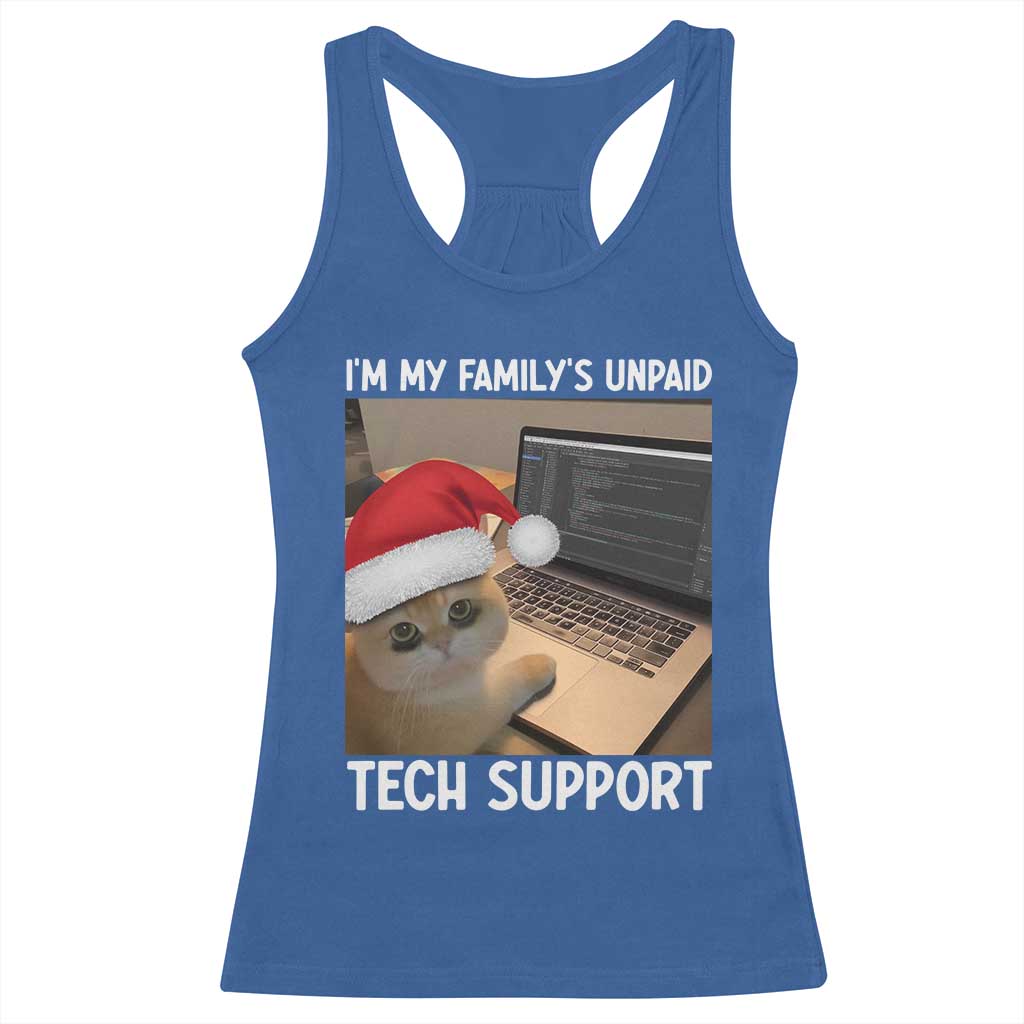 Funny Tech Support Cat Christmas Racerback Tank Top - Wonder Print Shop