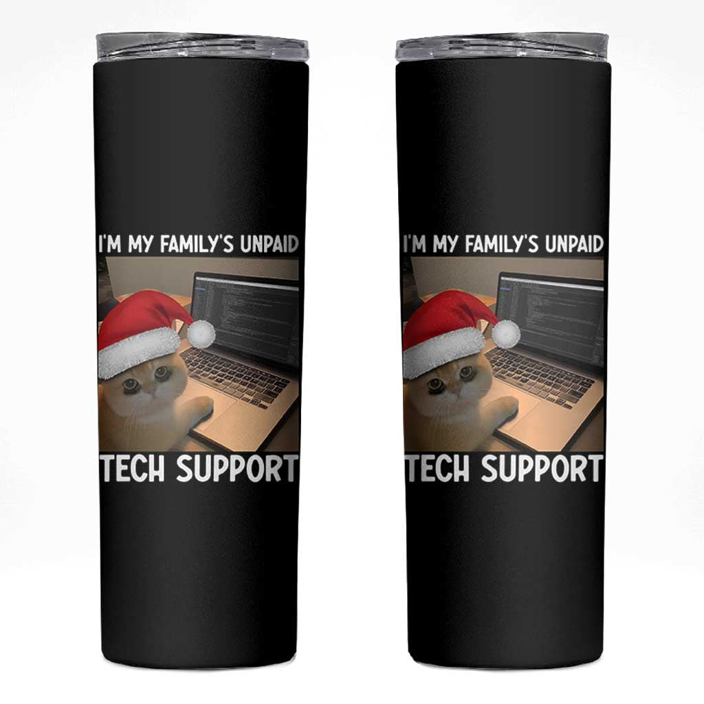 Funny Tech Support Cat Christmas Skinny Tumbler - Wonder Print Shop