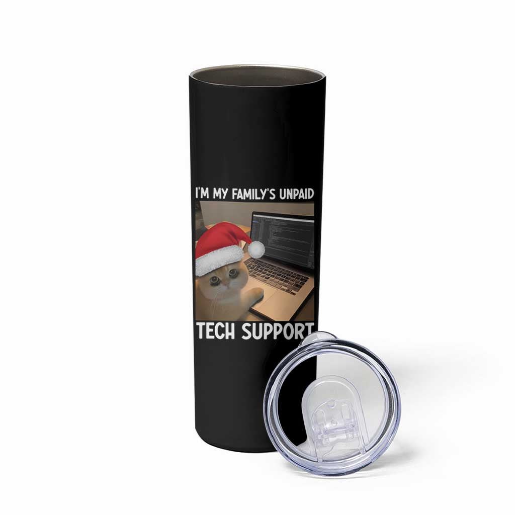Funny Tech Support Cat Christmas Skinny Tumbler - Wonder Print Shop