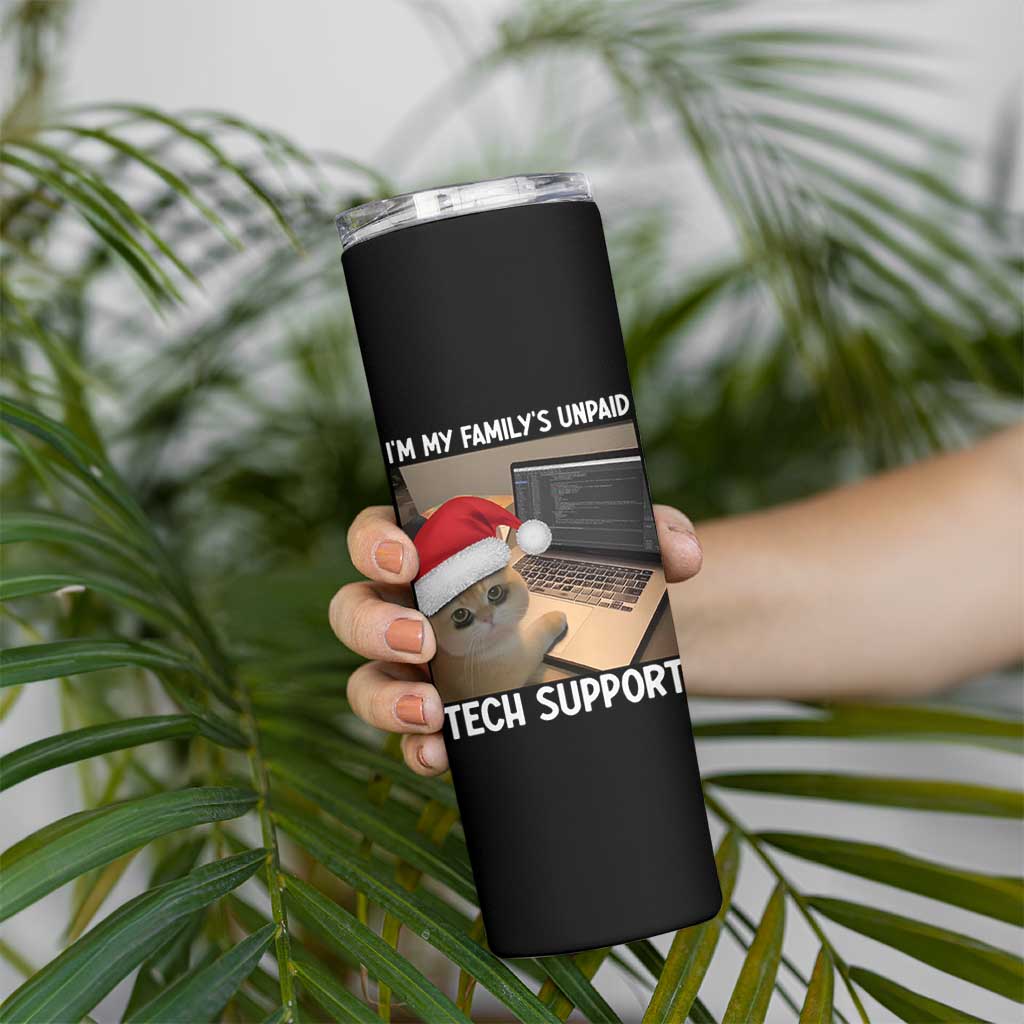 Funny Tech Support Cat Christmas Skinny Tumbler - Wonder Print Shop