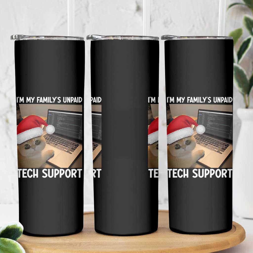 Funny Tech Support Cat Christmas Skinny Tumbler - Wonder Print Shop