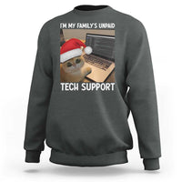 Funny Tech Support Cat Christmas Sweatshirt - Wonder Print Shop