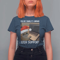 Funny Tech Support Cat Christmas T Shirt For Women - Wonder Print Shop