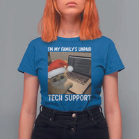 Funny Tech Support Cat Christmas T Shirt For Women - Wonder Print Shop