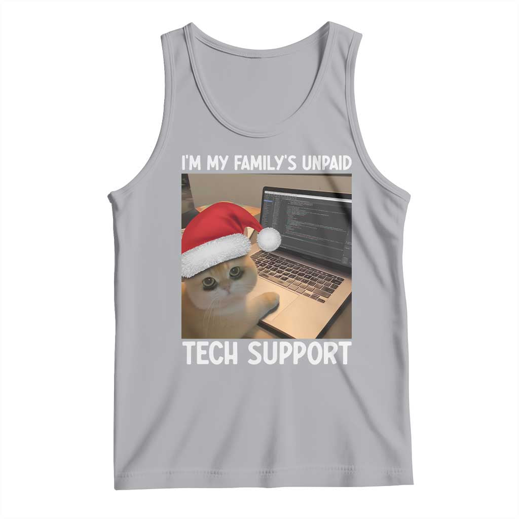 Funny Tech Support Cat Christmas Tank Top - Wonder Print Shop