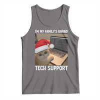 Funny Tech Support Cat Christmas Tank Top - Wonder Print Shop