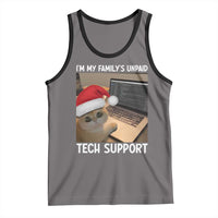 Funny Tech Support Cat Christmas Tank Top - Wonder Print Shop