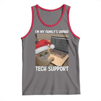 Funny Tech Support Cat Christmas Tank Top - Wonder Print Shop