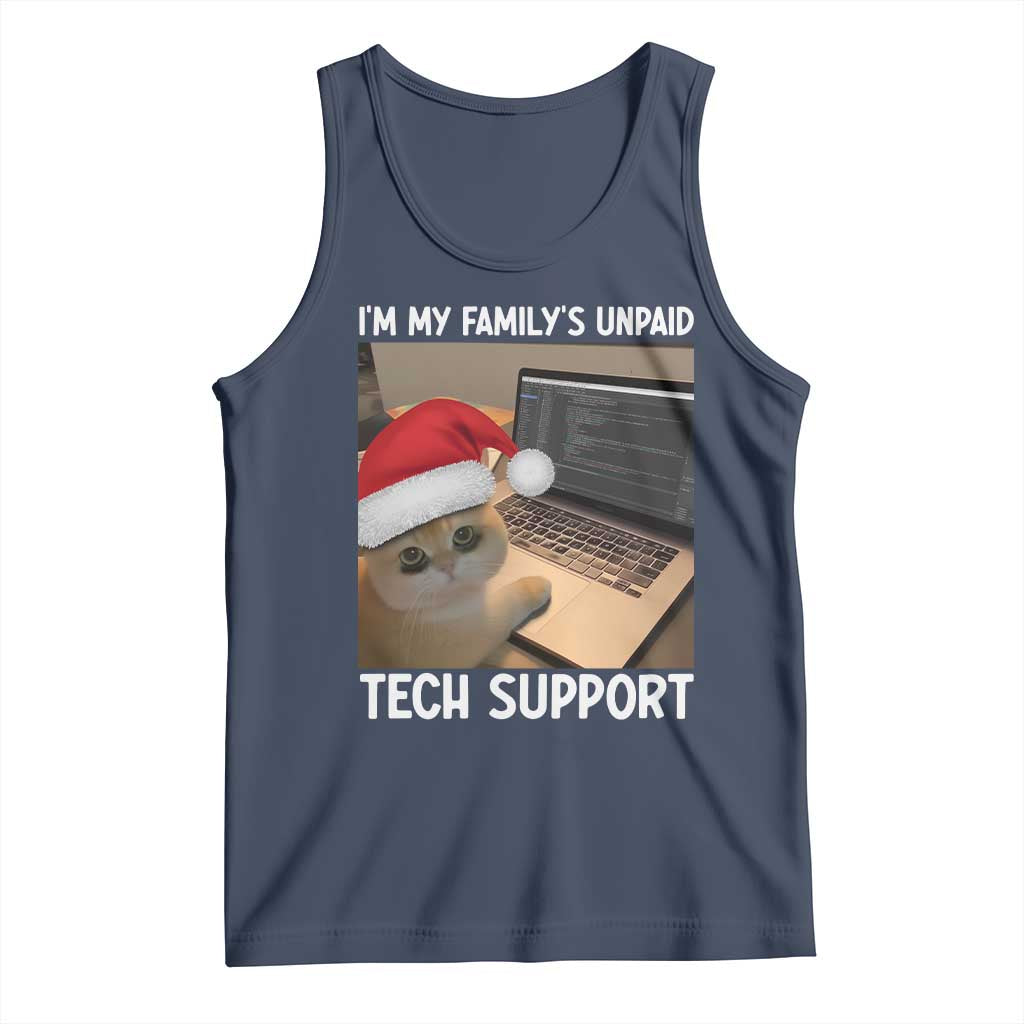 Funny Tech Support Cat Christmas Tank Top - Wonder Print Shop