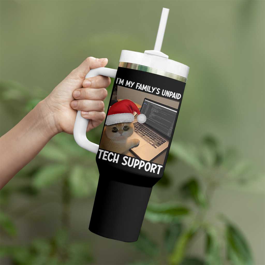 Funny Tech Support Cat Christmas Tumbler With Handle - Wonder Print Shop