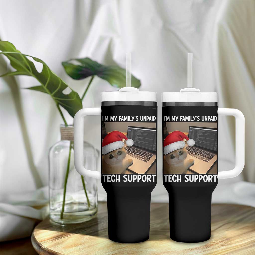 Funny Tech Support Cat Christmas Tumbler With Handle - Wonder Print Shop
