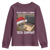 Funny Tech Support Cat Christmas Youth Sweatshirt - Wonder Print Shop