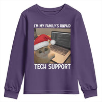 Funny Tech Support Cat Christmas Youth Sweatshirt - Wonder Print Shop