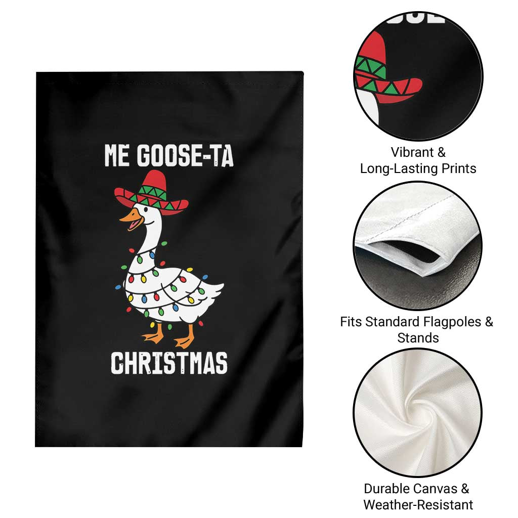 Me Goose Ta Garden Flag Funny Mexican Christmas - Wonder Print Shop
