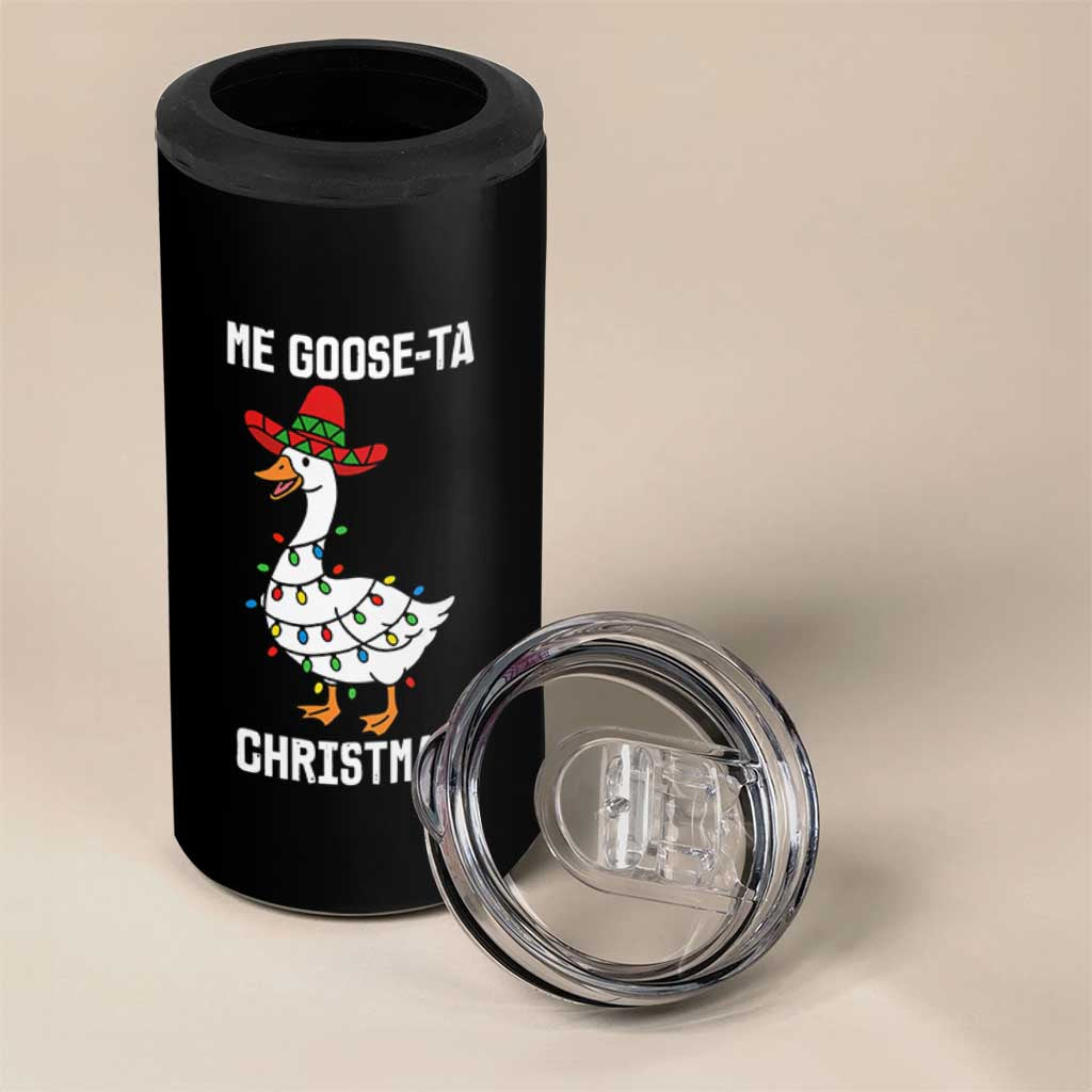 Me Goose Ta 4 in 1 Can Cooler Tumbler Funny Mexican Christmas - Wonder Print Shop