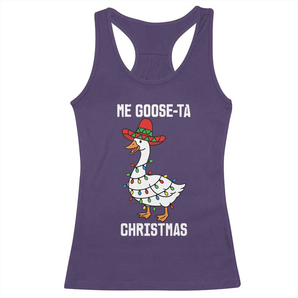 Me Goose Ta Racerback Tank Top Funny Mexican Christmas - Wonder Print Shop
