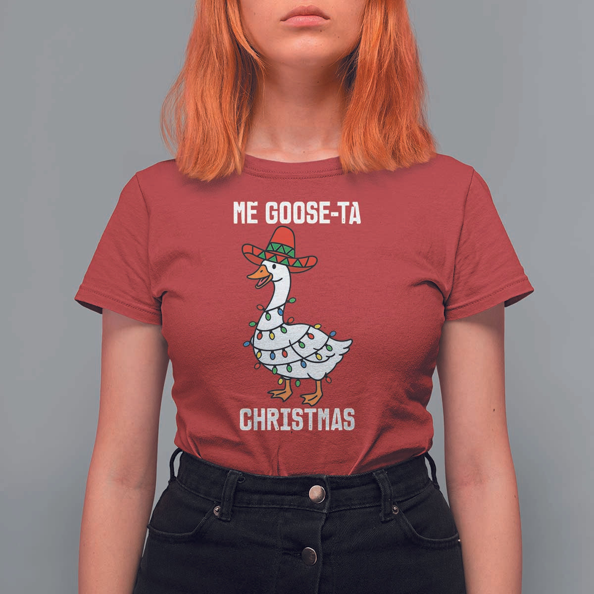 Me Goose Ta T Shirt For Women Funny Mexican Christmas - Wonder Print Shop