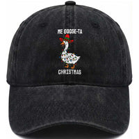 Me Goose Ta Washed Cotton Baseball Cap Funny Mexican Christmas