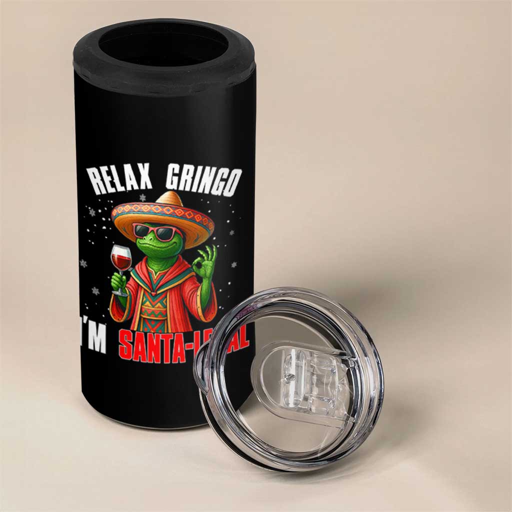 Funny Mexican Christmas 4 in 1 Can Cooler Tumbler Relax Gringo I Am Legal - Wonder Print Shop