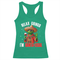 Funny Mexican Christmas Racerback Tank Top Relax Gringo I Am Legal - Wonder Print Shop