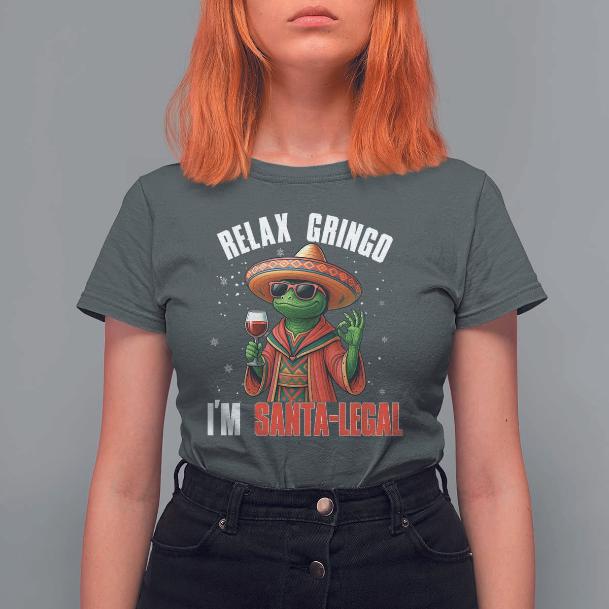 Funny Mexican Christmas T Shirt For Women Relax Gringo I Am Legal - Wonder Print Shop