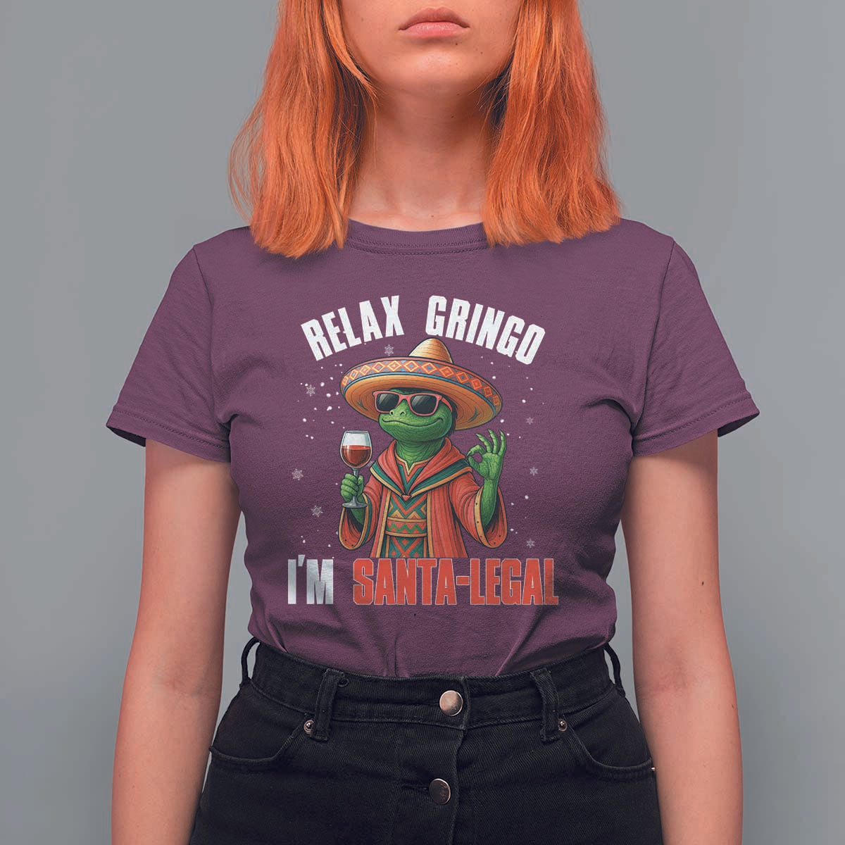 Funny Mexican Christmas T Shirt For Women Relax Gringo I Am Legal - Wonder Print Shop