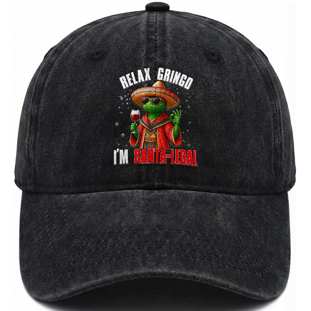 Funny Mexican Christmas Washed Cotton Baseball Cap Relax Gringo I Am Legal