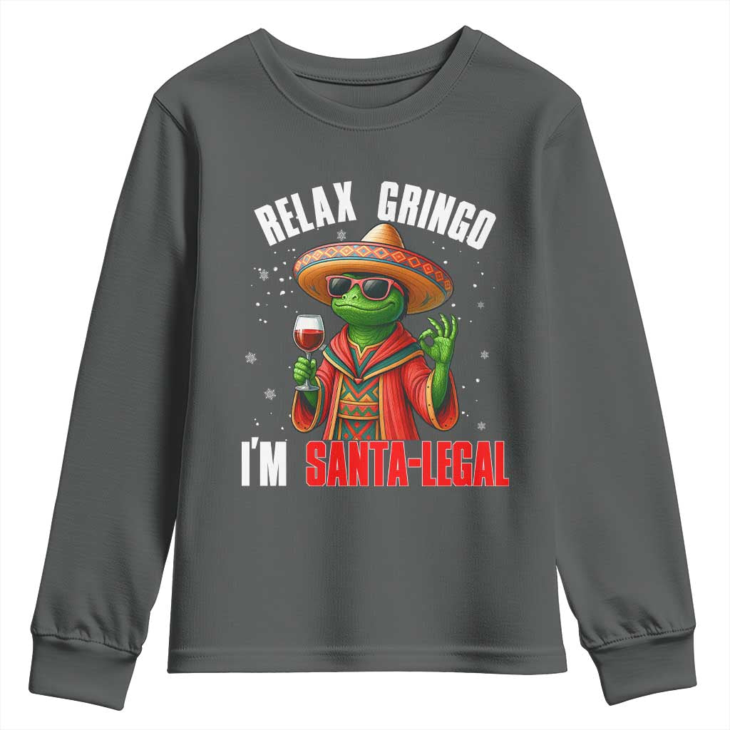 Funny Mexican Christmas Youth Sweatshirt Relax Gringo I Am Legal - Wonder Print Shop