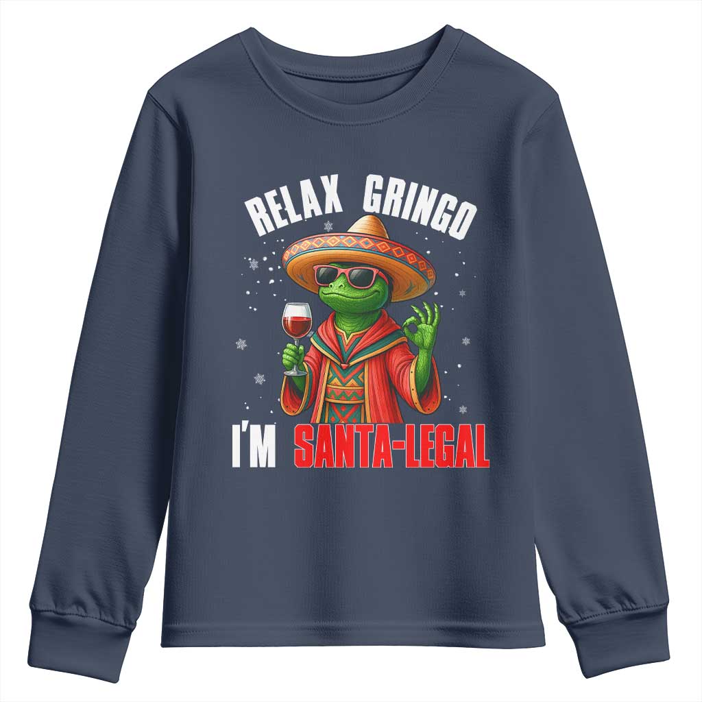 Funny Mexican Christmas Youth Sweatshirt Relax Gringo I Am Legal - Wonder Print Shop