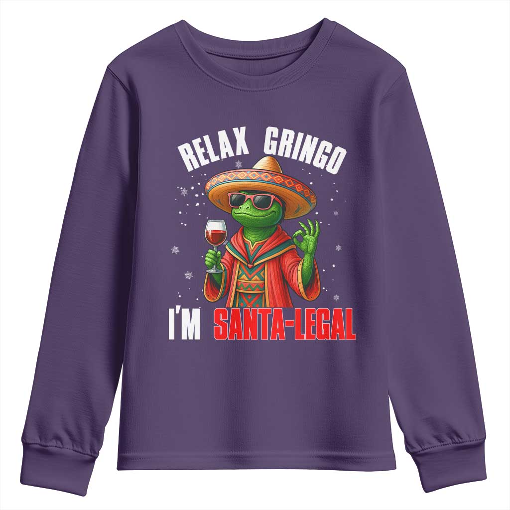 Funny Mexican Christmas Youth Sweatshirt Relax Gringo I Am Legal - Wonder Print Shop