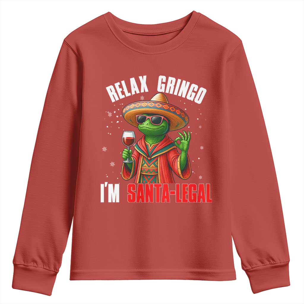 Funny Mexican Christmas Youth Sweatshirt Relax Gringo I Am Legal - Wonder Print Shop