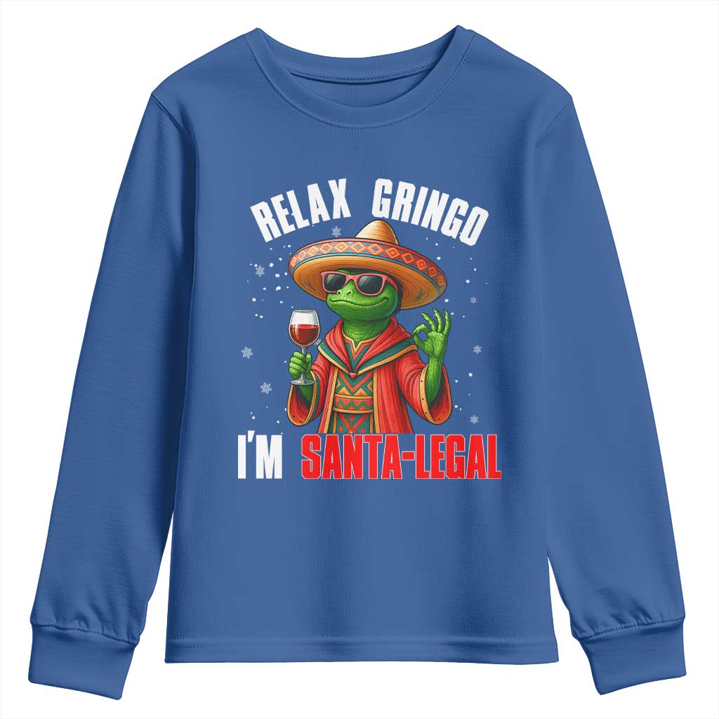 Funny Mexican Christmas Youth Sweatshirt Relax Gringo I Am Legal - Wonder Print Shop