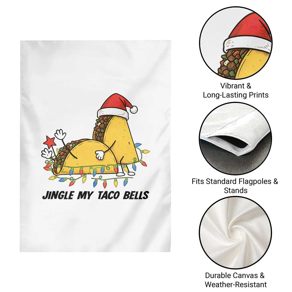 Funny Taco Christmas Garden Flag Jingle My Taco Bells - Wonder Print Shop
