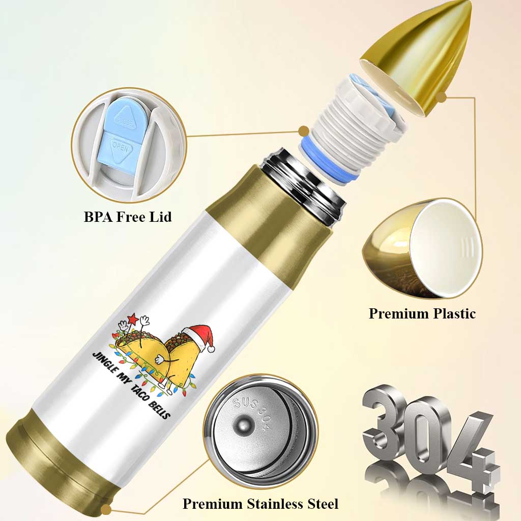 Funny Taco Christmas Bullet Tumbler Jingle My Taco Bells - Wonder Print Shop