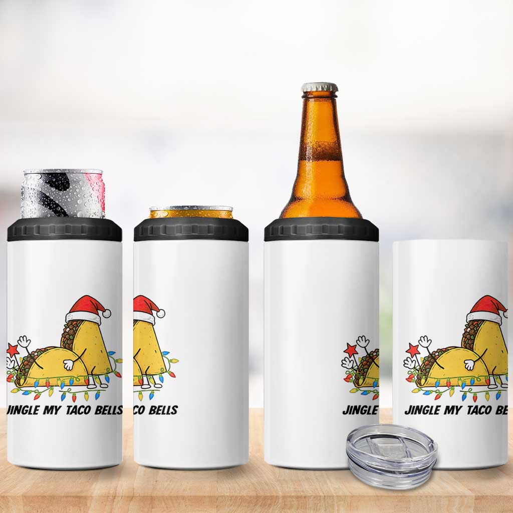 Funny Taco Christmas 4 in 1 Can Cooler Tumbler Jingle My Taco Bells - Wonder Print Shop