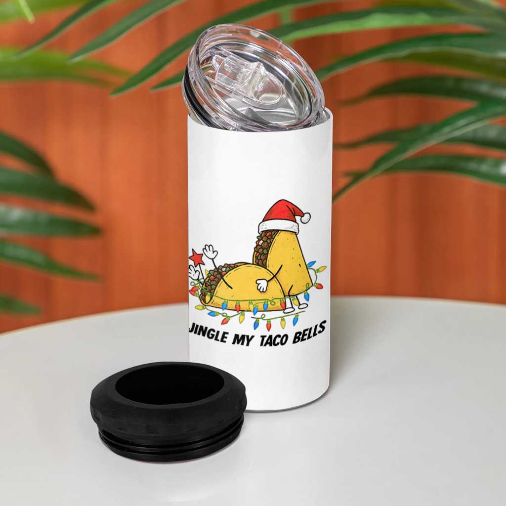 Funny Taco Christmas 4 in 1 Can Cooler Tumbler Jingle My Taco Bells - Wonder Print Shop
